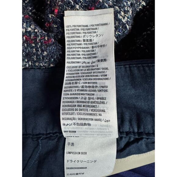 Abercrombie & Fitch Size 10 Navy Blue Wool Blend Tweed Micro Mini Skirt Preppy - Picture 7 of 7